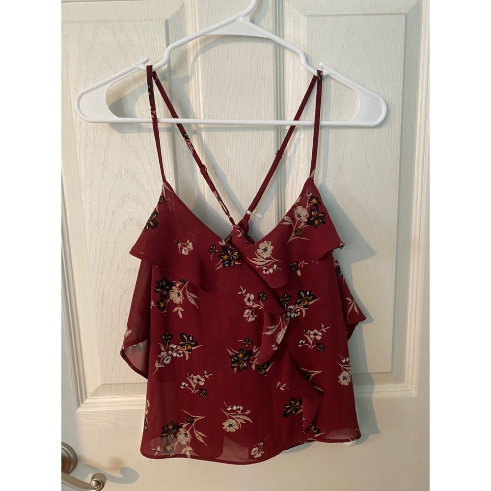 Girls Open Shoulder Floral Top